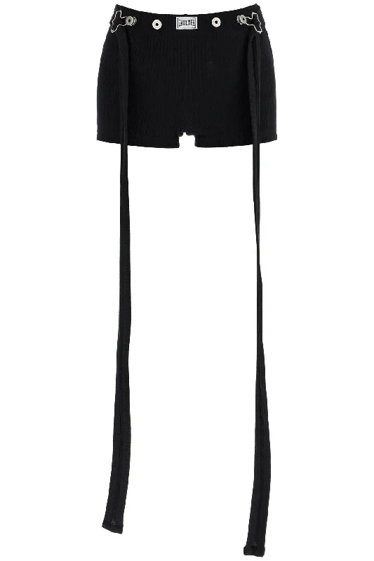 Elegant Styles Jean Paul Gaultier Women's  Cotton Shorts With Side Stripes