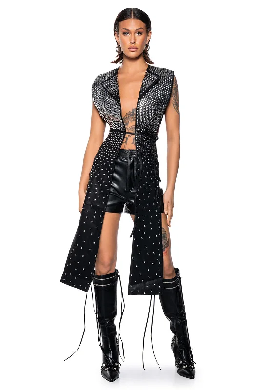 Dive Into Trendy Women's Fashion TALK TO ME STUD OPEN BACK VEST