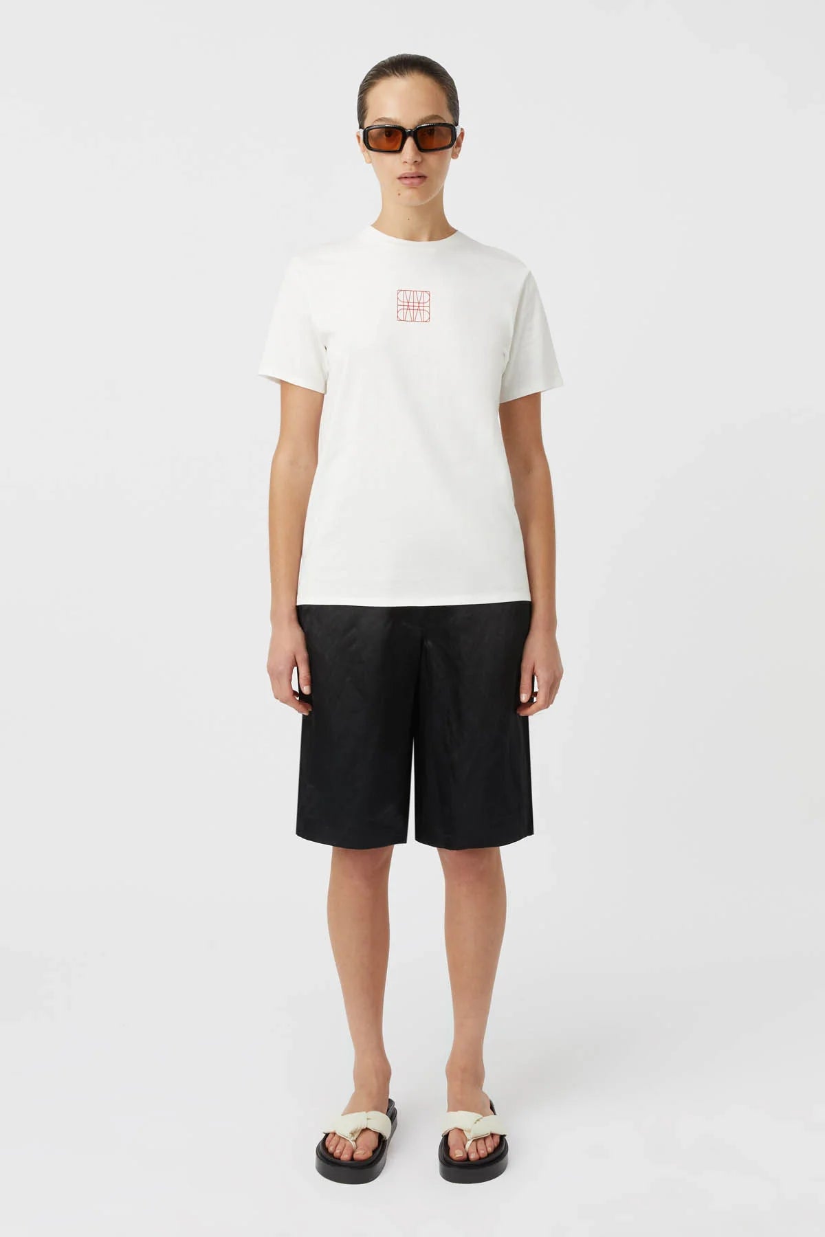 Catch Every Fashion Trend Davy Tee - Soft White w/ Poppy