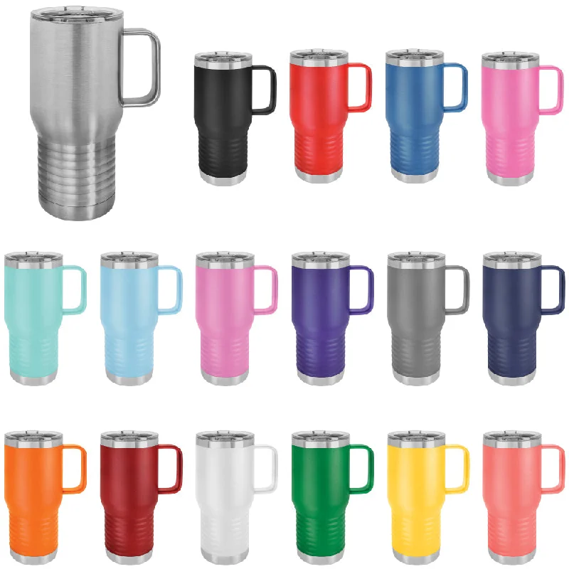 New Year Drinkware Offer 20 oz Stainless Steel Insulated Travel Tumbler with Handle - Powder Coated (Case of 24) New Year Drinkware Offer 20 oz Stainless Steel Insulated Travel Tumbler with Handle - Powder Coated (Case of 24)