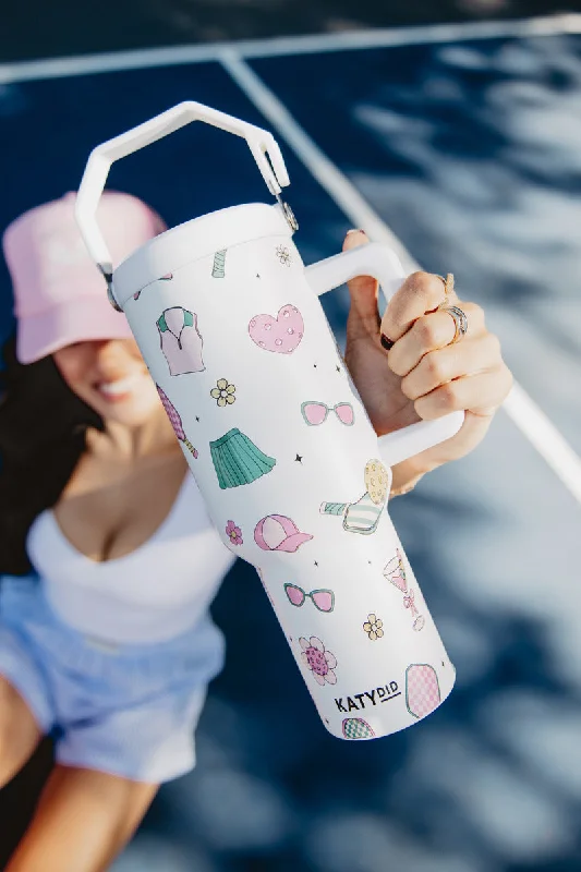 Limited Time Pickleball Items Girly Tumbler with Handle