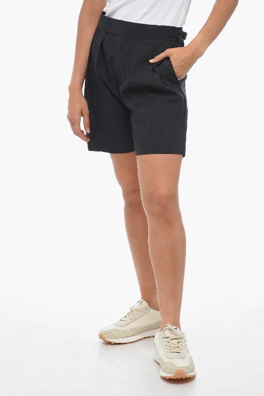 Chic Everyday Wear Neil Barrett Double-pleated SAFARI Cotton Blend Shorts
