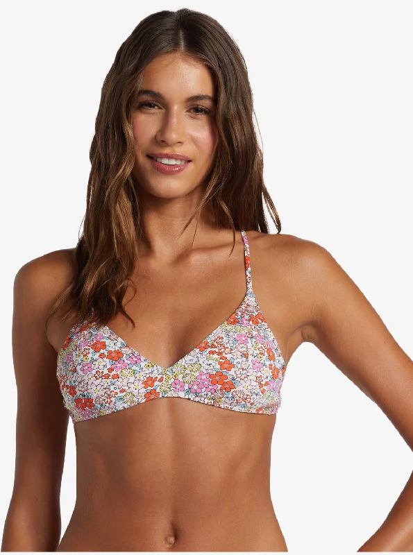Limited Edition Printed Beach Classics Triangle Bikini Top - Tiger Lily Autumn Ditsy