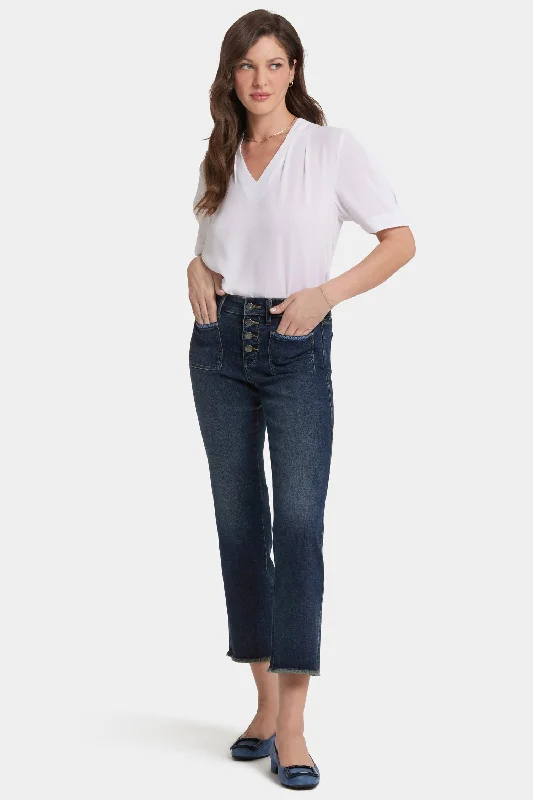 Big Savings On Rustic Countryside Styles Marilyn Straight Ankle Jeans In Petite - Lotus Gardens
