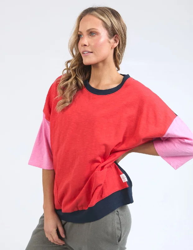 Effortless Grace Elm Mazie Colour Block Sweat Bittersweet/Strawberry Pink/Navy