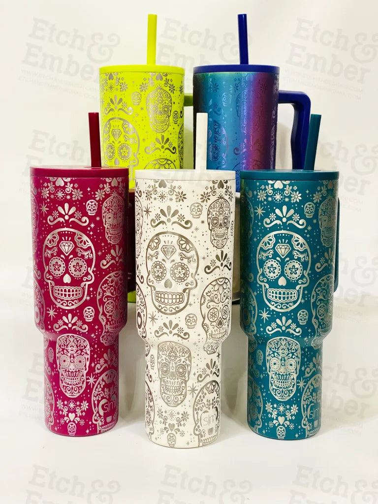 Exclusive Discount Sugar Skulls TREK Tumbler Adventure Quencher 40 oz tumbler