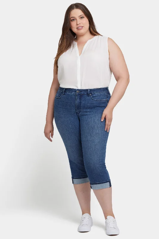 Casual Elegance Marilyn Straight Crop Jeans In Plus Size - Blue Ridge
