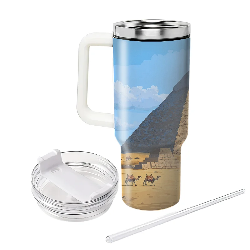 Trend Alert Ancient Pyramid Travel Tumbler with Handle