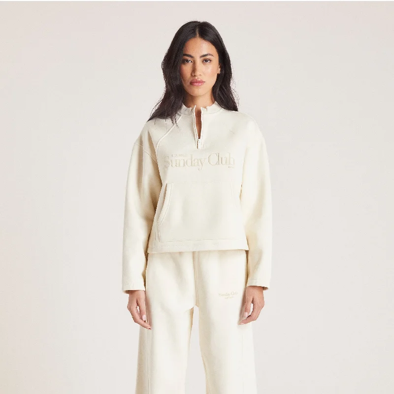 Style Streetwear Quarter Zip Jumper - Tofu