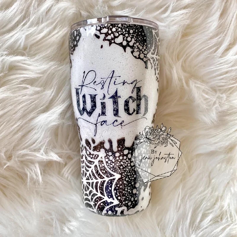 Seasonal Trends Resting Witch Face Epoxy Tumbler