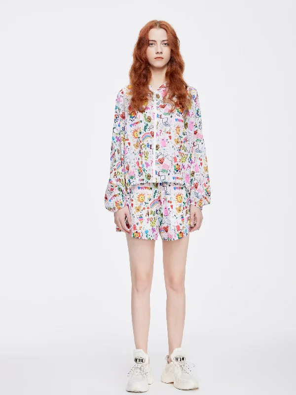 Coastal Beach - Inspired Style Cartoon Dreams Sporty Shorts