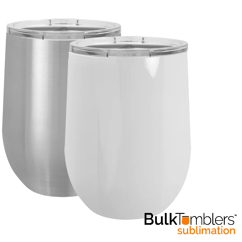 Time-Sensitive Drinkware Offers 12 oz SUBLIMATION Blank Stainless Steel Insulated Stemless Wine Tumbler with Lid