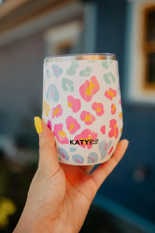 Chic Trend Collection Pastel Leopard WINE TUMBLER With Lid