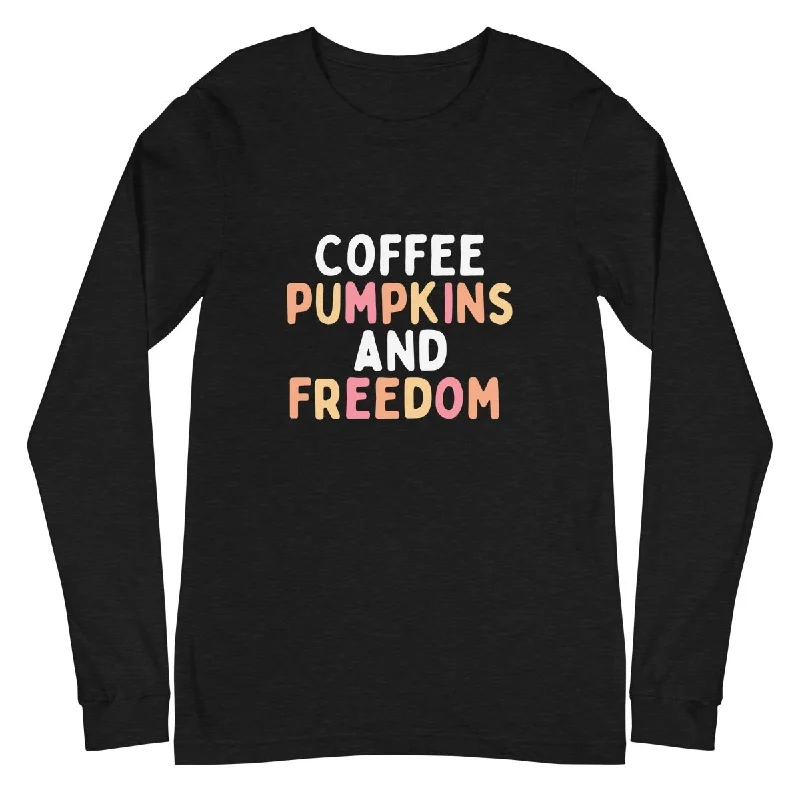 Wardrobe Upgrade Coffee Pumpkins & Freedom Long Sleeve Tee - Women's
