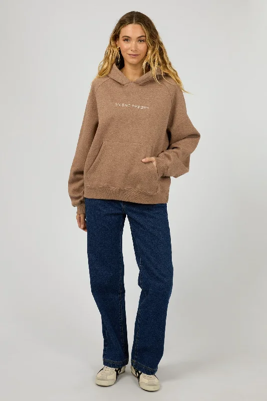 Season Sale Silent Theory Logo Hoodie Brown Marle