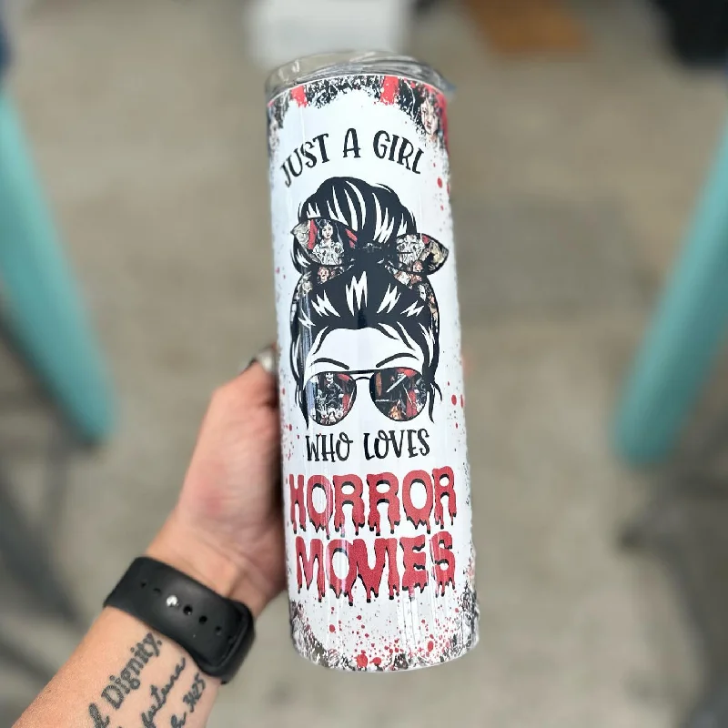 Chic Trend Collection who loves horror movies Tumbler
