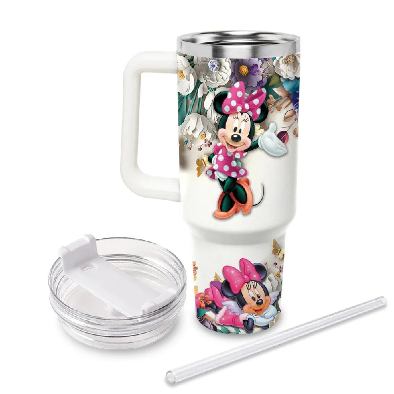 Glassware Deals Custom Name Minnie Mouse Printed Tumbler