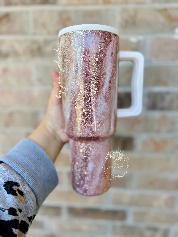 Don't Miss Out Rose Gold, Gold, & Copper Milky Way Epoxy Tumbler