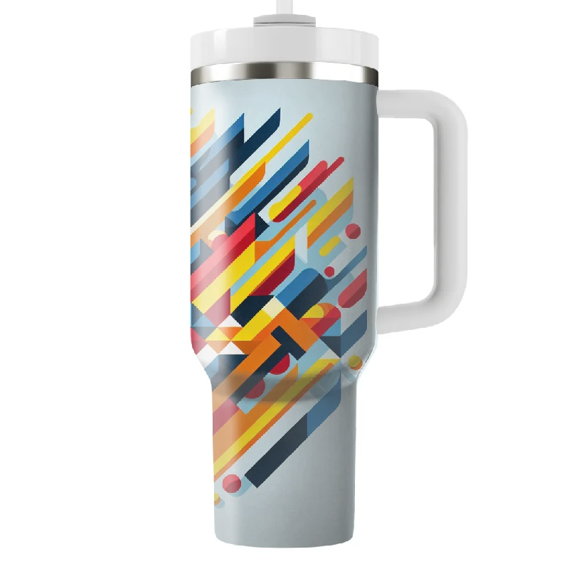 Latest Fashion Modern Abstract Lines Tumbler with Handle