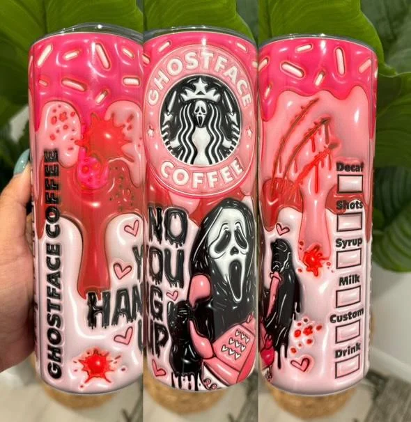 Urban Fashion Ghostface Coffee No You Hang Up 20oz Halloween Tumbler