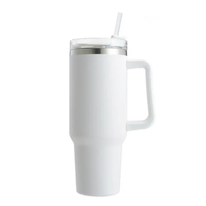Luxury Drinkware Promotion 40oz Insulated Stainless Steel Tumbler with Straw - White
