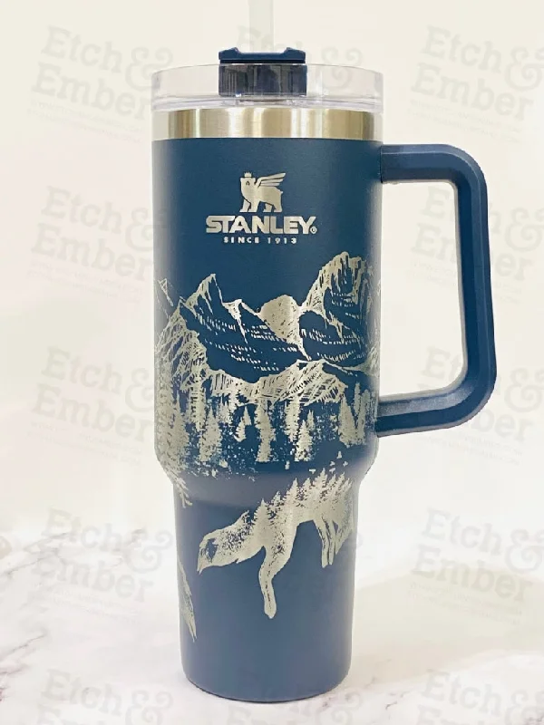Evening Elegance Mountain Fox Custom Stanley Adventure Quencher 40 oz tumbler