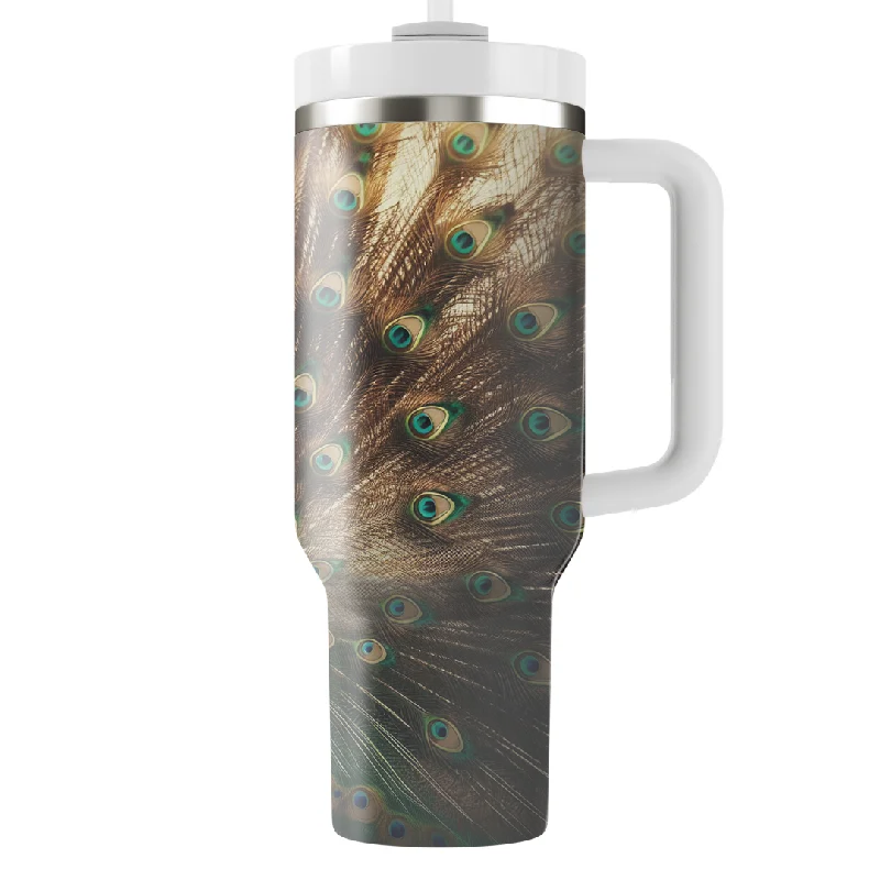 Big Discounts Radiant Peacock Plumage Tumbler With Handle
