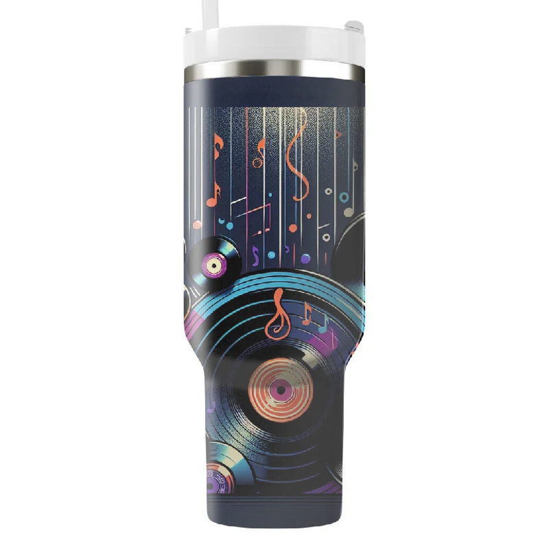 Drinkware Set Sale Retro Vinyl Groove  Tumbler With Handle