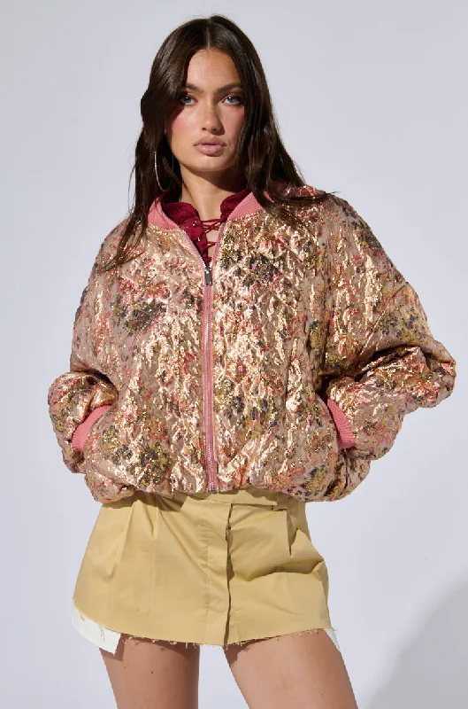 Runway Inspired Wear OLLARI BROCADE BOMBER