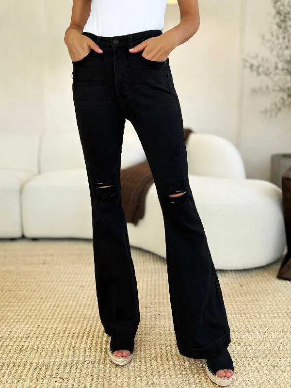 Trending Items Judy Blue Full Size High Waist Distressed Flare Jeans