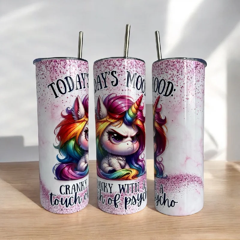 Flash Drinkware Deals Todays Mood - Unicorn 20/30oz Insulated Skinny Tumbler