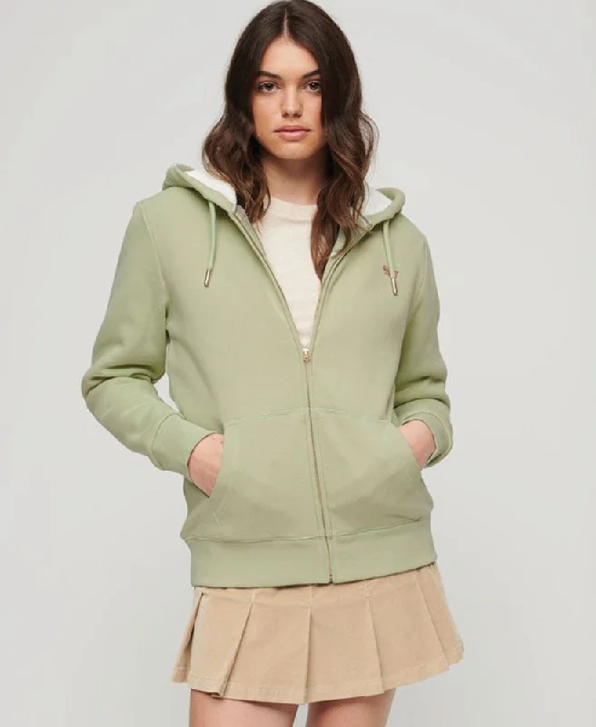 Vibrant Prints Essential Borg Lined Ziphood | Sea Green
