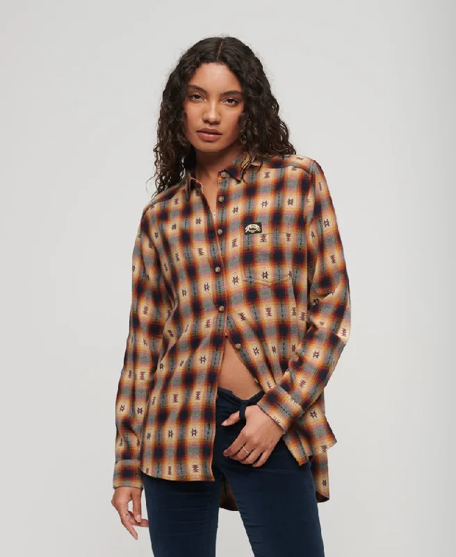 Budget Friendly Fashion Check Oversized Shirt | Jacquard Brown Check