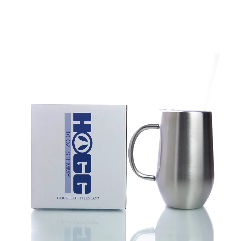 Travel Cups Promotion 16oz BIG STEMMY COFFEE MUG W/ STRAW