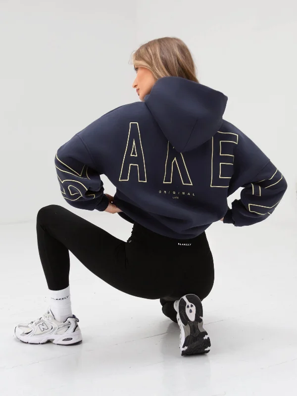 Feminine Grace Embroidered Isabel Oversized Hoodie - Lemon