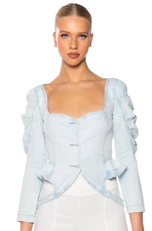 Floral Style MAKE IT BLUE DENIM SHIRT JACKET