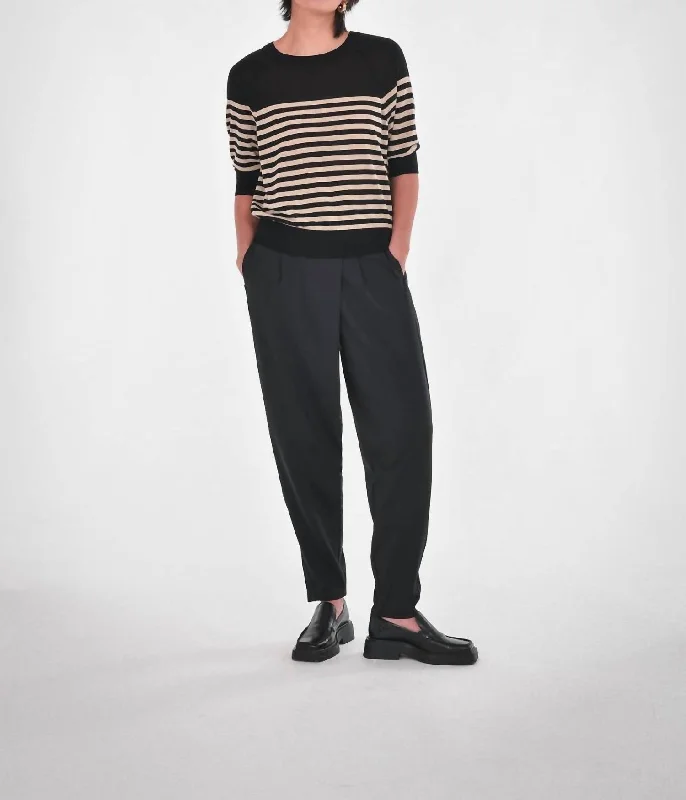 Trendy Threads Esme Striped Pullover Sweater In Black