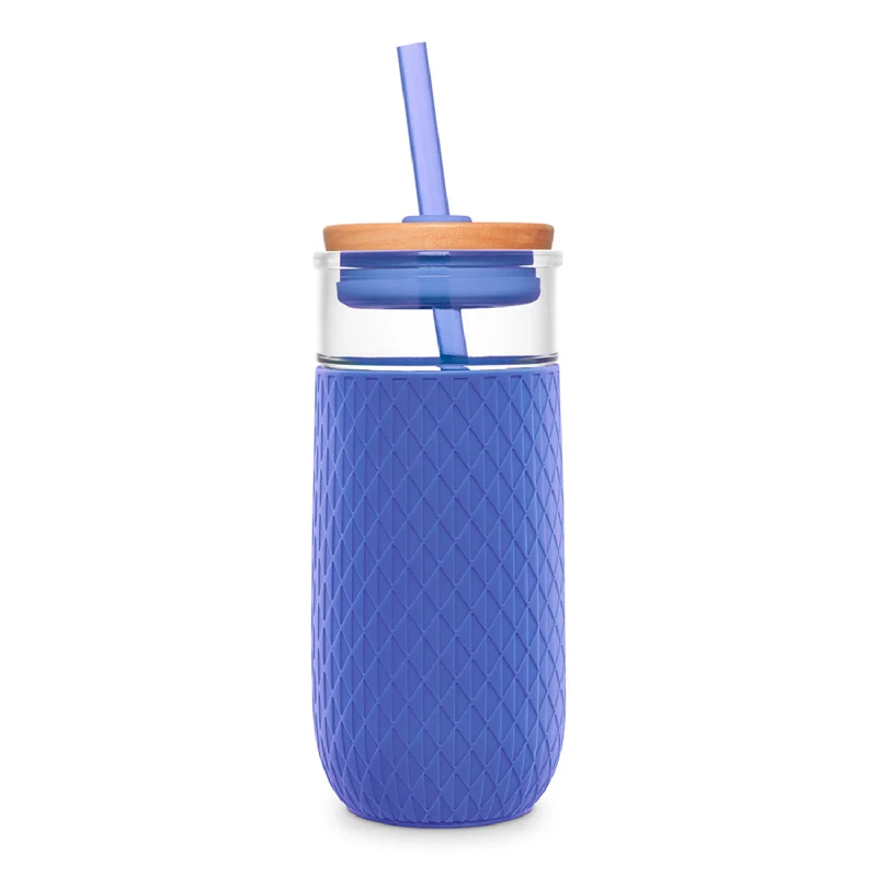 Trendy Street Style Devon 18oz Glass Tumbler with Straw