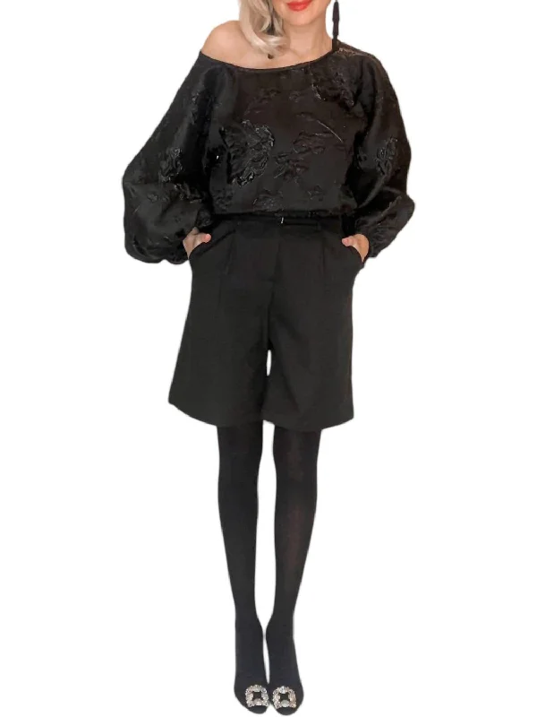 Subtle Sophistication Belted Shorts In Black