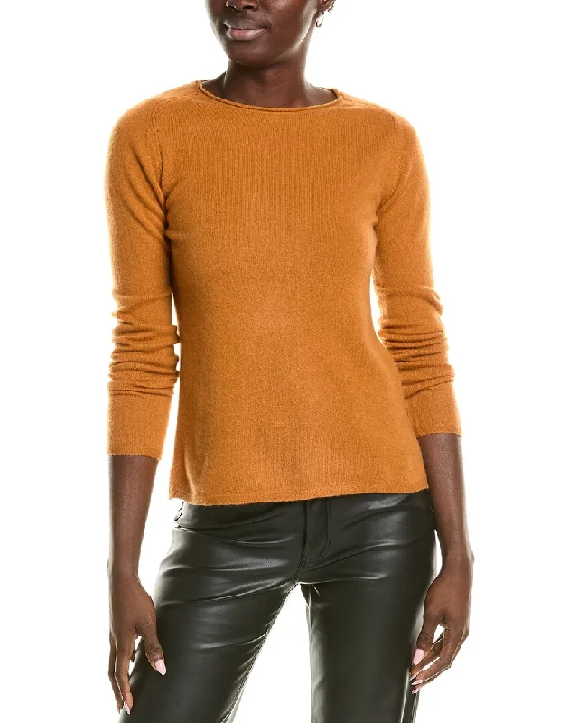 Minimalist Elegant sofiacashmere Relaxed Crewneck Cashmere Sweater