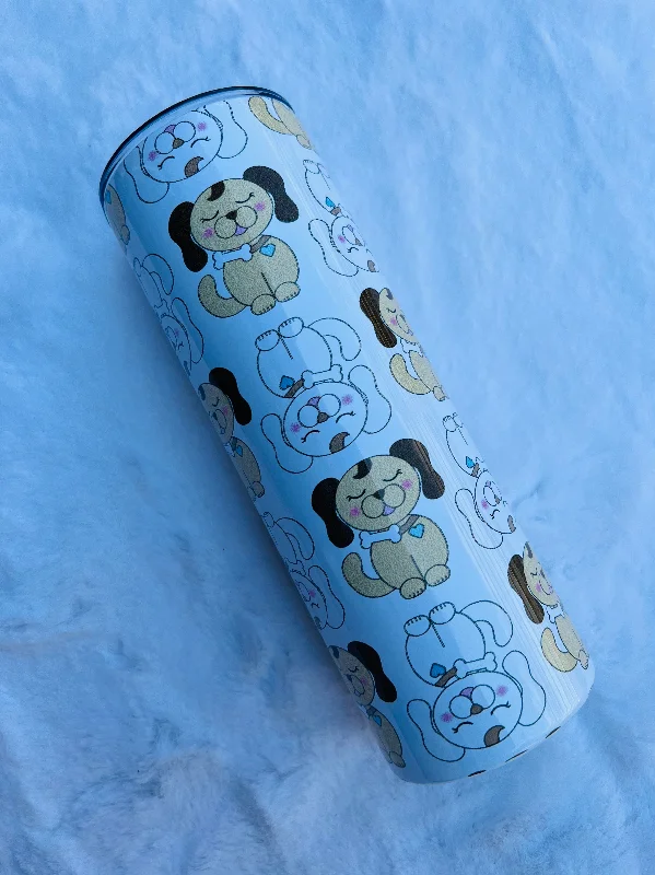 Christmas Drinkware Sale Tan and White Puppies - Tumbler