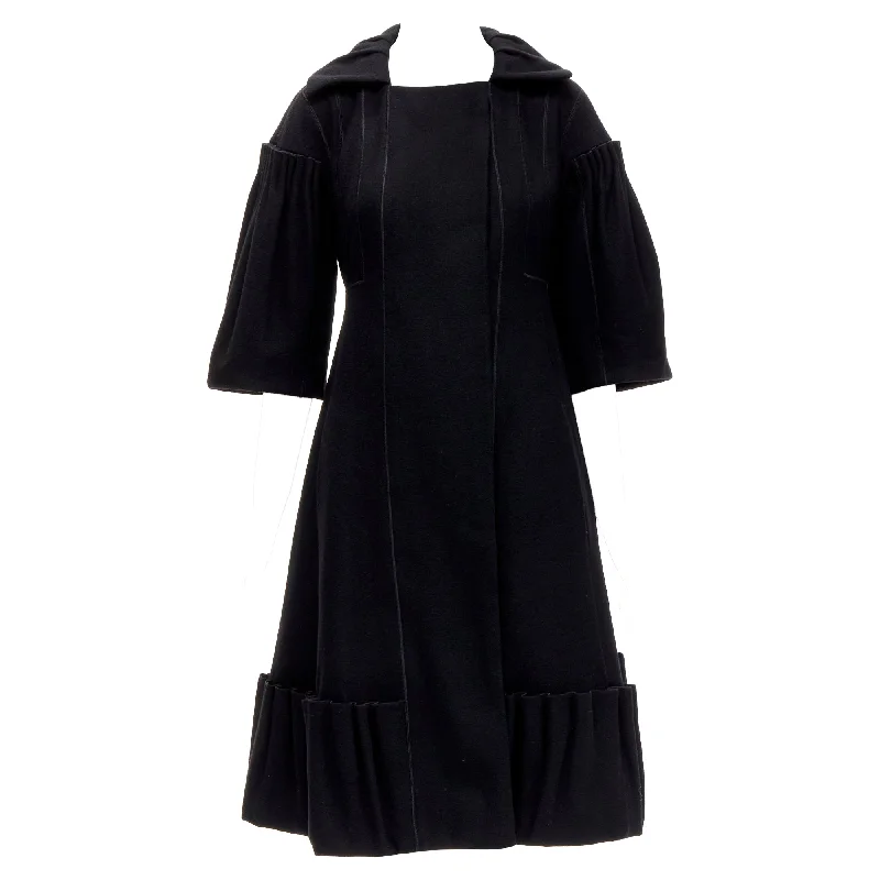 Classic Women's Fashion Louis Vuitton wool pleated Victorian coat dress