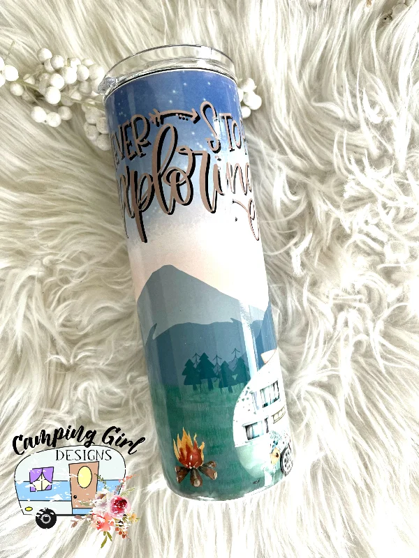 Travel Mugs Offer READY TO SHIP 20 oz Never Stop Exploring camping sublimation tumbler Travel Mugs Offer READY TO SHIP 20 oz Never Stop Exploring camping sublimation tumbler