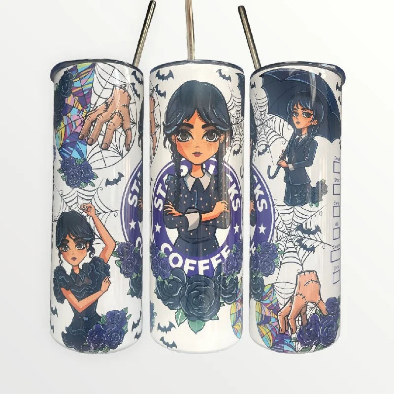 Seasonal Drinkware Sale Starbucks Wednesday Addams 20/30oz Insulated Skinny Tumbler