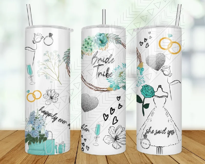 Elegant Glass Cups Bride Tribe