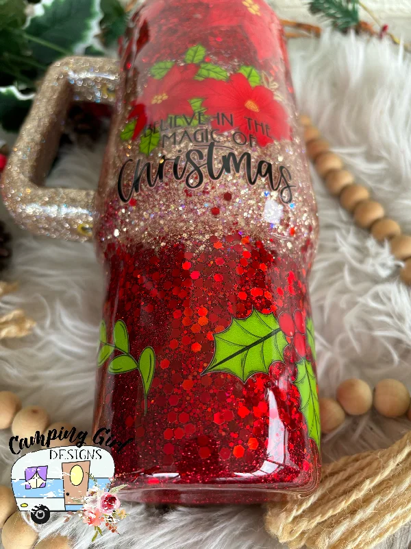 Holiday Drinkware Offers READY TO SHIP Christmas poinsettia gold and red 40 oz handle tumbler Holiday Drinkware Offers READY TO SHIP Christmas poinsettia gold and red 40 oz handle tumbler
