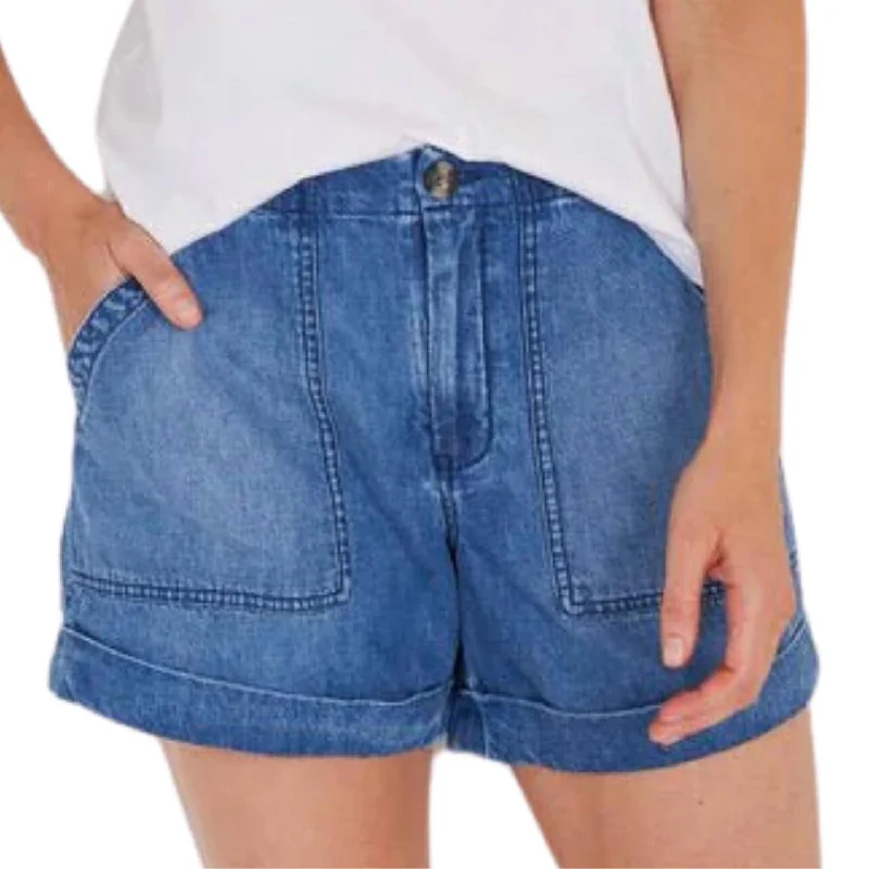 Bold Patterns Palmer Denim Short In Indigo