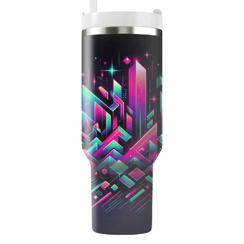 Massive Savings Retro Neon Daze Tumbler With Handle