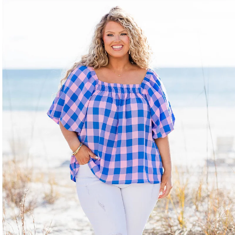 Winter Warm - Up Sale Sugar Pie Top, Blue-Pink