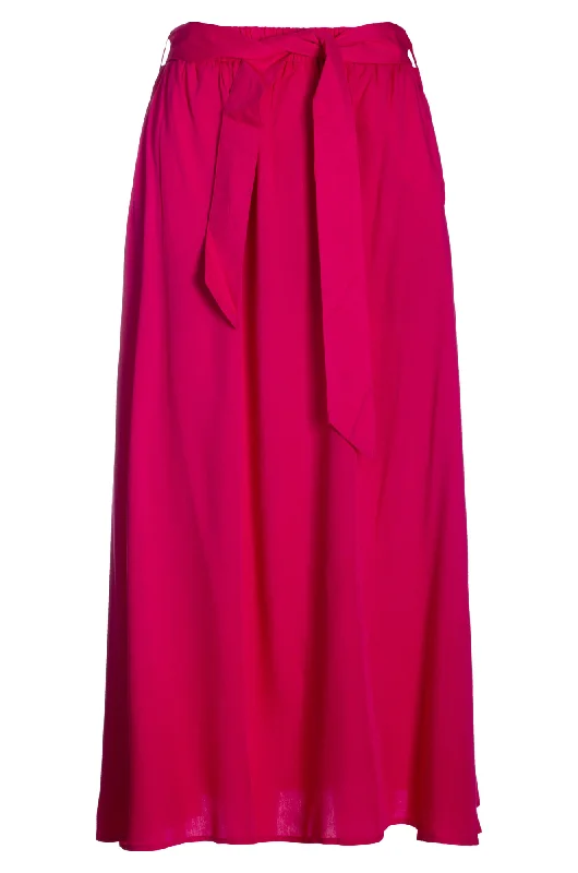 Score Big On Glamorous Red - Carpet Styles A line Skirt with self belt | CERISE | 6312AR